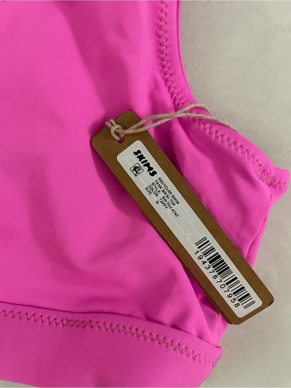 Skims NWT Tank Bikini Swim Top Taffy Pink Size M